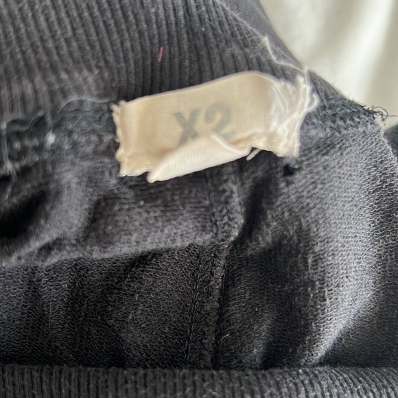 X2 Black Stretchy Thick Fold Over Capri Sweatpants - Picture 9 of 12